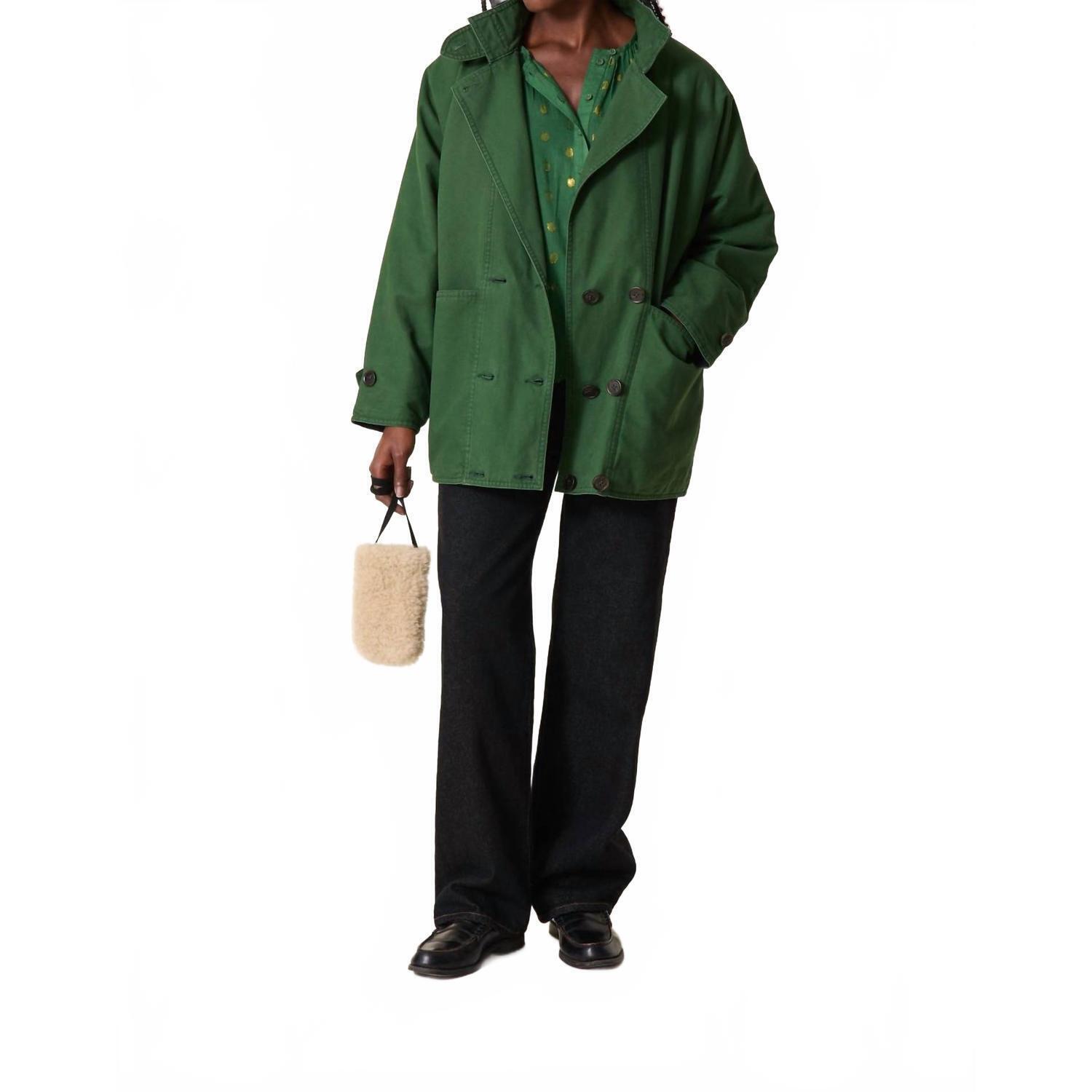 New Leon & Harper Women's Viktor Plain Coat In Green